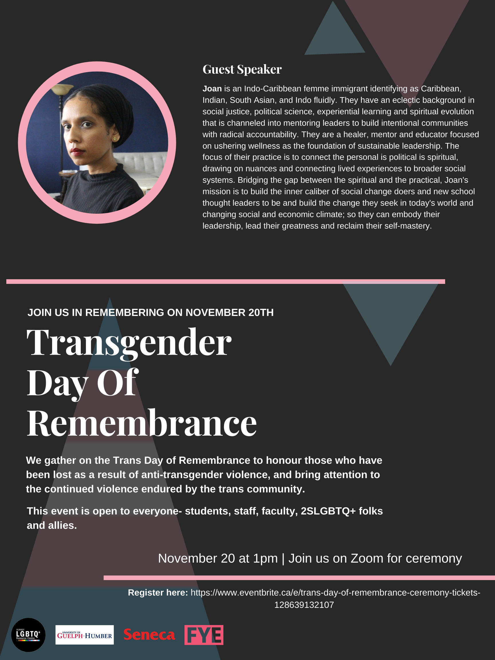 Transgender Day of Remembrance Ceremony Humber Communiqué